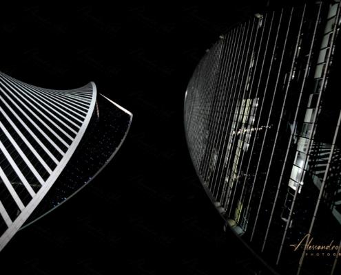 Grattacieli Moscow City Evolution Tower notturna architettura moderna